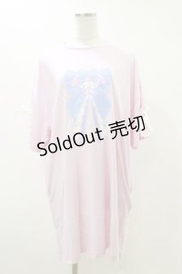 LISTEN FLAVOR / 大きなリボンのマイメロディ袖レースアップトップス  ライトピンク H-25-12-17-054-PU-TO-KB-ZH