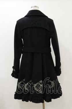 画像2: FRILL / 刺繍ダブルボタンコート  ブラック H-25-12-17-057-HN-CO-KB-ZH