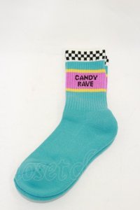 Candy Stripper / RIB SOCKS  ブルー H-25-12-17-011-PU-ZA-KB-ZH