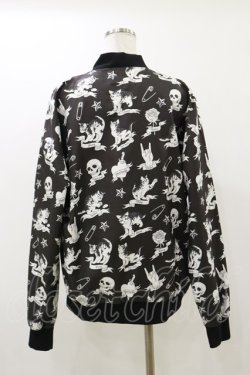 画像2: LISTEN FLAVOR / いたずら子猫の総柄ブルゾン  ブラック H-25-12-17-058-PU-JA-KB-ZH