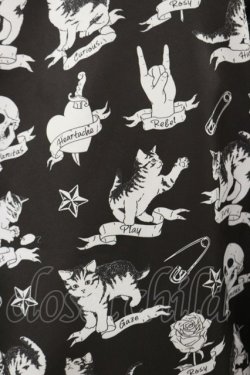 画像3: LISTEN FLAVOR / いたずら子猫の総柄ブルゾン  ブラック H-25-12-17-058-PU-JA-KB-ZH