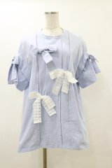 merry jenny / ピンタックBig Tee  サックス H-25-12-17-060-LO-TO-KB-ZH