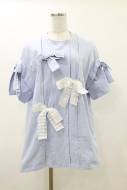 画像1: merry jenny / ピンタックBig Tee  サックス H-25-12-17-060-LO-TO-KB-ZH