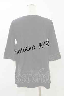 画像2: gouk / 裾プリントフレアカットソー  ブラック H-25-12-17-063-GO-TO-KB-ZT246