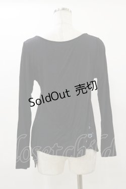 画像2: gouk / 和柄切替Vネックカットソー  ブラック H-25-12-17-065-GO-TO-KB-ZH