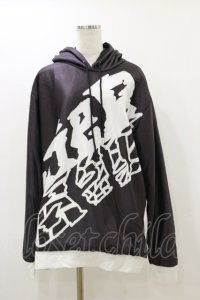 NieR Clothing / 防寒裏起毛パーカー  黒×白 H-25-12-17-067-PU-TO-KB-ZH