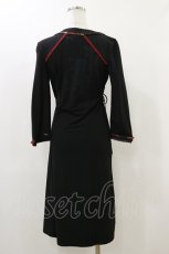 画像2: Ozz oneste / 着物衿刺繍ロングチュニック  黒×赤 H-25-12-17-069-OO-TO-KB-ZT363 (2)