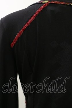 画像3: Ozz oneste / 着物衿刺繍ロングチュニック  黒×赤 H-25-12-17-069-OO-TO-KB-ZH