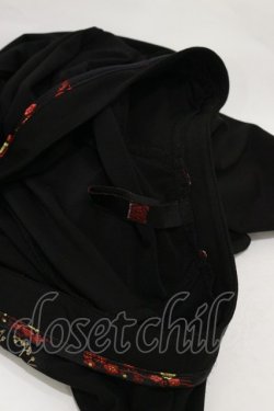 画像4: Ozz oneste / 着物衿刺繍ロングチュニック  黒×赤 H-25-12-17-069-OO-TO-KB-ZH