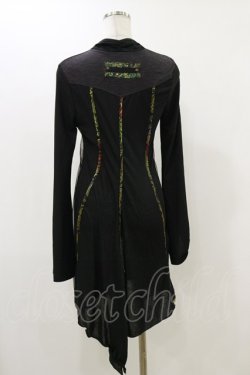 画像2: Ozz oneste / メッシュレイヤードロングカーディガン  黒 H-25-12-17-070-OO-TO-KB-ZH