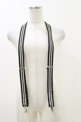 alice auaa / ロゴプリントサスペンダー  ブラック×ホワイト H-25-12-17-015-AA-ZA-KB-ZH