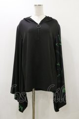 NieR Clothing / STRETCH PULLOVER着物風袖【和柄漢字】  黒 H-25-12-17-076-PU-TO-KB-ZH