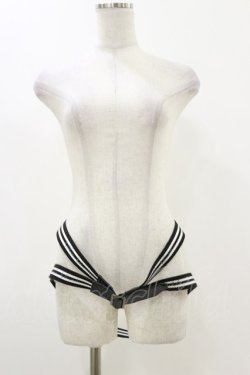 画像1: alice auaa / ストライプベルト  黒 H-25-12-17-016-AA-ZA-KB-ZH