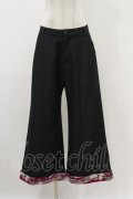 gouk / 和柄切替ワイドパンツ  ブラック H-25-12-17-020-GO-PA-KB-ZH