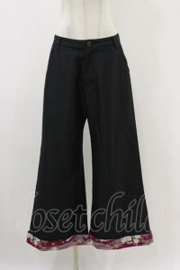 gouk / 和柄切替ワイドパンツ  ブラック H-25-12-17-020-GO-PA-KB-ZH