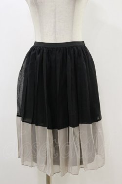 画像1: MARBLE / 配色ペチコート  黒×グレー H-25-12-17-021-GO-SK-KB-ZH