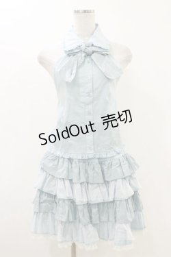 画像1: PUTUMAYO / レースプリントホルタービスチェブラウス＆フリルスカート  サックス H-25-12-17-022-PT-OP-KB-ZH