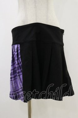 画像1: KILL STAR / CATTLE PLEATED SKIRT L ブラック/ライラックタータン H-25-12-17-023-SL-SK-KB-ZH