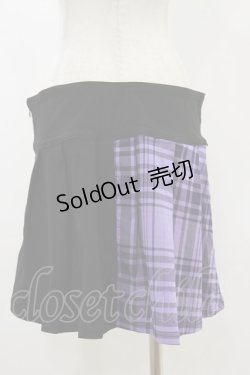 画像2: KILL STAR / CATTLE PLEATED SKIRT L ブラック/ライラックタータン H-25-12-17-023-SL-SK-KB-ZH