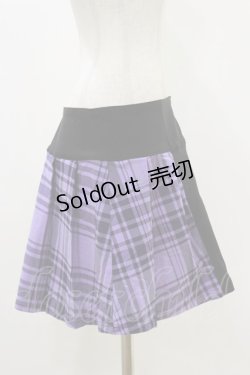 画像3: KILL STAR / CATTLE PLEATED SKIRT L ブラック/ライラックタータン H-25-12-17-023-SL-SK-KB-ZH