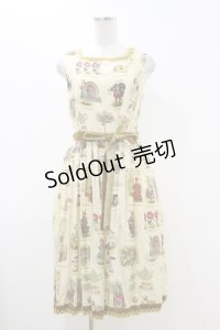 Jane Marple / Alice's dictionaryスクエアドレス  アイボリー×マスタード H-25-12-17-035-JM-OP-KB-ZH