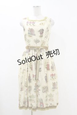 画像1: Jane Marple / Alice's dictionaryスクエアドレス  アイボリー×マスタード H-25-12-17-035-JM-OP-KB-ZH