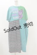 Candy Stripper / SILLY BEAR COMBINED TEEワンピース  ターコイズ H-25-12-17-036-PU-OP-KB-ZH
