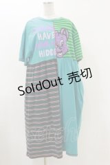 Candy Stripper / SILLY BEAR COMBINED TEEワンピース  ターコイズ H-25-12-17-036-PU-OP-KB-ZH