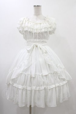 画像1: Millefleurs / レースとジョーゼットのワンピース  ホワイト H-25-12-18-1025-EL-OP-KB-ZH