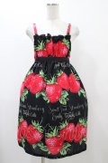 Emily Temple cute / フレッシュストロベリーリボンキャミワンピース  ブラック H-25-12-18-1026-ET-OP-KB-ZH