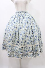 PrivateSquare. / ローズロングスカート  ブルー H-25-12-18-1028-LO-SK-KB-ZH