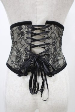 画像2: abilletage / レースミニコルセット 4 ブラック H-25-12-18-1005-GO-ZA-KB-ZH