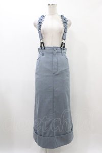 Jane Marple / フラワーサスペンダーロングスカート  ブルー H-25-12-18-1029-JM-SK-KB-ZH