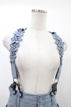 画像3: Jane Marple / フラワーサスペンダーロングスカート  ブルー H-25-12-18-1029-JM-SK-KB-ZH