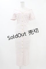 Katie / MISS SAILOR midway one-piece  PINK×OFF WHITE BORDER H-25-12-18-1032-LO-OP-KB-ZH