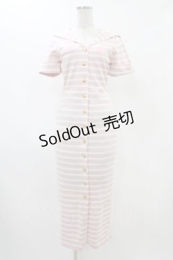 画像1: Katie / MISS SAILOR midway one-piece  PINK×OFF WHITE BORDER H-25-12-18-1032-LO-OP-KB-ZH
