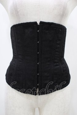 画像1: ATELIER PIERROT / ジャガードコルセット  ブラック H-25-12-18-1006-EL-ZA-KB-ZH