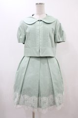 Jane Marple / 裾レースワンピース＆ピンタックパフジャケット  ミント H-25-12-18-1035-JM-OP-KB-ZH