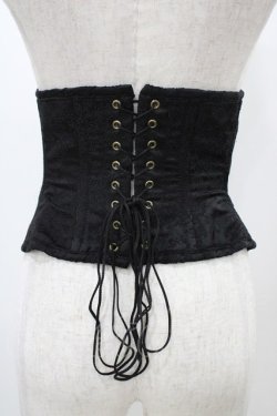 画像2: ATELIER PIERROT / ジャガードコルセット  ブラック H-25-12-18-1006-EL-ZA-KB-ZH