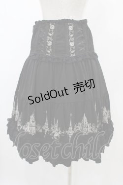 画像2: Ozz oneste / プリントハイウエストスカート  ブラック H-25-12-18-1039-OO-SK-KB-ZH