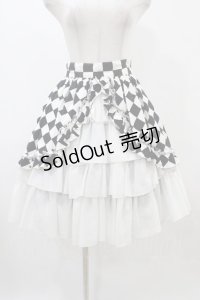 ATELIER PIERROT / ダイヤフロントオープンスカート  オフ×ブラック H-25-12-18-1040-EL-SK-KB-ZH