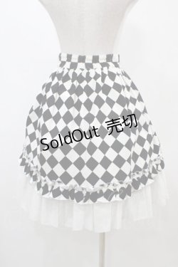 画像2: ATELIER PIERROT / ダイヤフロントオープンスカート  オフ×ブラック H-25-12-18-1040-EL-SK-KB-ZH