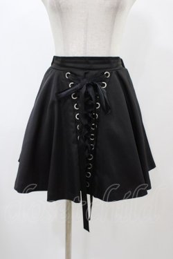 画像1: HELL CAT PUNKS / レースアップスカート  ブラック H-25-12-18-1043-PU-SK-KB-ZH
