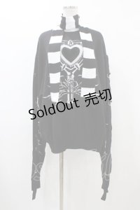 DimMoire / 超ロングスリーブニット  ブラック H-25-12-18-1048-0-TO-KB-ZH