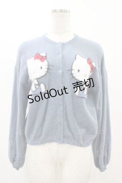 画像1: merry jenny / 【ハローキティコラボ】ニットカーデイガン  ブルー H-25-12-18-1049-LO-TO-KB-ZH