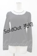 Jane Marple / レースカラーのプルオーバー  ブラック×ホワイト H-25-12-18-1058-JM-TO-KB-ZH