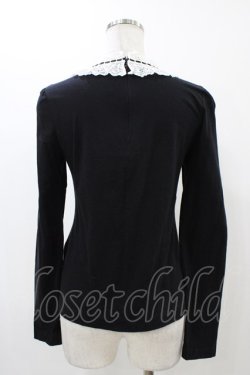 画像2: Jane Marple / レースカラーのプルオーバー  ブラック×ホワイト H-25-12-18-1058-JM-TO-KB-ZH