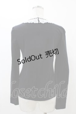 画像2: Jane Marple / レースカラーのプルオーバー  ブラック×ホワイト H-25-12-18-1058-JM-TO-KB-ZH