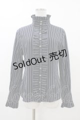 PUTUMAYO / クロスタイ付スタンドカラーブラウス  ネイビー H-25-12-18-1059-PT-BL-KB-ZH