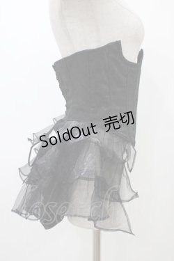 画像3: alice auaa / オーガンジーフリルジャガードコルセット  ブラック H-25-12-18-1012-AA-TO-KB-ZH